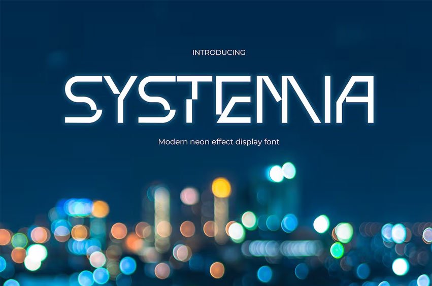 Systemia Neon Music Font